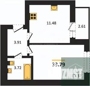 1-к квартира, вторичка, 34м2, 9/9 этаж
