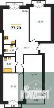 3-к квартира, вторичка, 78м2, 9/9 этаж