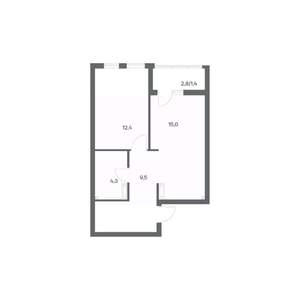 1-к квартира, вторичка, 43м2, 4/18 этаж