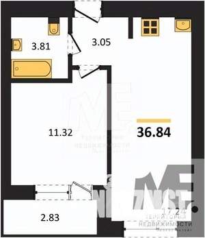 1-к квартира, вторичка, 37м2, 3/9 этаж