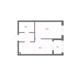 1-к квартира, строящийся дом, 34м2, 7/8 этаж