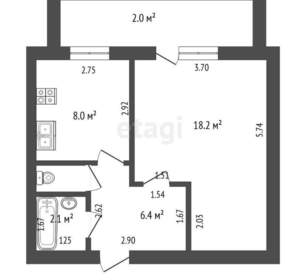1-к квартира, вторичка, 36м2, 9/9 этаж