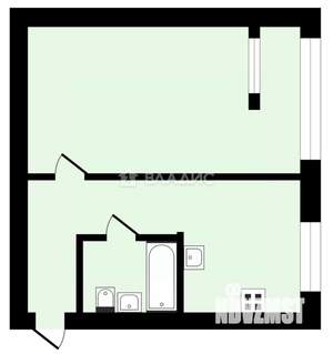 1-к квартира, вторичка, 35м2, 3/3 этаж