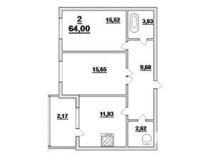 2-к квартира, вторичка, 66м2, 4/15 этаж