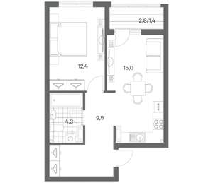 1-к квартира, вторичка, 43м2, 6/18 этаж