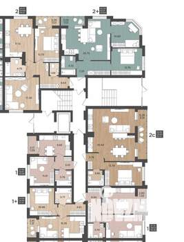 2-к квартира, вторичка, 62м2, 1/9 этаж