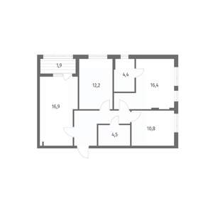 3-к квартира, вторичка, 76м2, 6/8 этаж