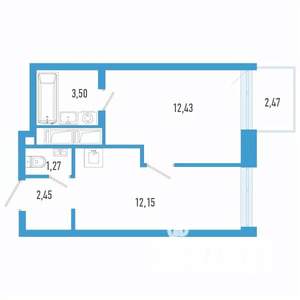 1-к квартира, вторичка, 33м2, 4/26 этаж
