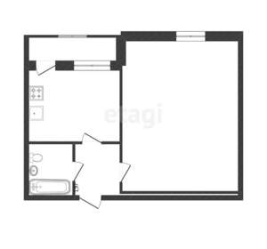 1-к квартира, вторичка, 41м2, 1/9 этаж