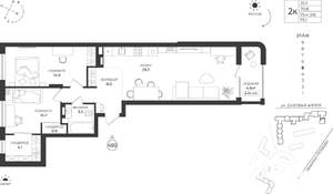 2-к квартира, вторичка, 73м2, 5/9 этаж
