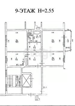 3-к квартира, вторичка, 81м2, 9/9 этаж