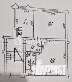 2-к квартира, вторичка, 55м2, 1/4 этаж