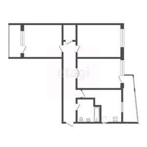 3-к квартира, вторичка, 64м2, 8/9 этаж