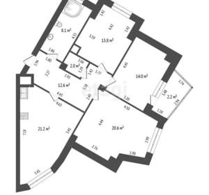 3-к квартира, вторичка, 92м2, 15/16 этаж