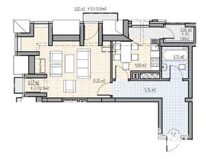 1-к квартира, вторичка, 46м2, 7/7 этаж