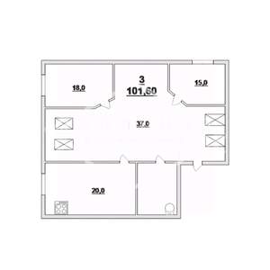 3-к квартира, вторичка, 102м2, 5/5 этаж