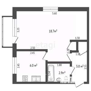 1-к квартира, вторичка, 31м2, 2/5 этаж