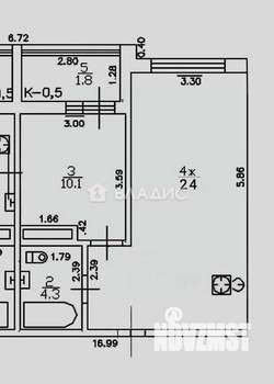 1-к квартира, вторичка, 42м2, 3/14 этаж