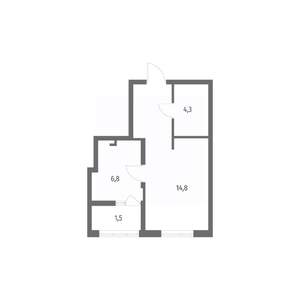 1-к квартира, строящийся дом, 33м2, 7/8 этаж