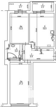 2-к квартира, вторичка, 71м2, 2/12 этаж