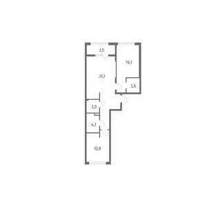 2-к квартира, вторичка, 73м2, 2/8 этаж