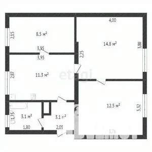 3-к квартира, вторичка, 53м2, 3/3 этаж