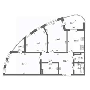 3-к квартира, вторичка, 94м2, 13/14 этаж