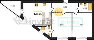2-к квартира, вторичка, 68м2, 5/9 этаж