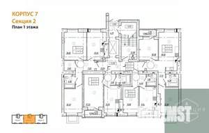 2-к квартира, вторичка, 56м2, 1/9 этаж
