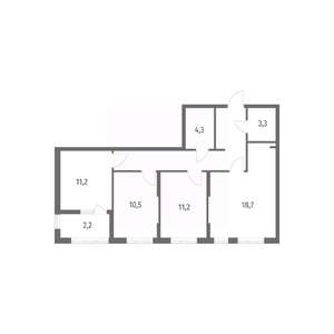 3-к квартира, строящийся дом, 76м2, 1/8 этаж