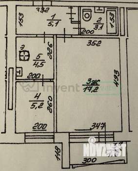 2-к квартира, вторичка, 35м2, 1/5 этаж