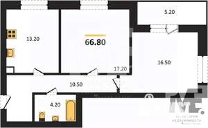 2-к квартира, вторичка, 67м2, 2/4 этаж