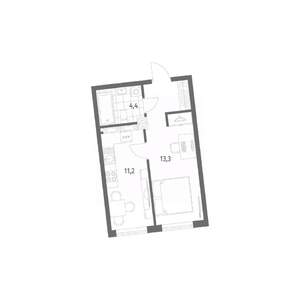 1-к квартира, вторичка, 33м2, 4/8 этаж