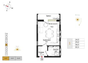 Студия квартира, вторичка, 31м2, 5/9 этаж