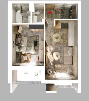 1-к квартира, вторичка, 54м2, 6/14 этаж