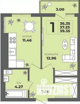 1-к квартира, вторичка, 37м2, 6/8 этаж