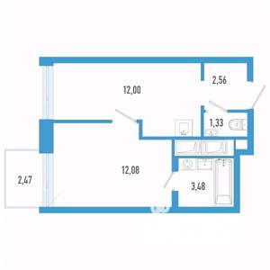 1-к квартира, вторичка, 32м2, 7/26 этаж
