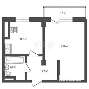 1-к квартира, вторичка, 40м2, 4/10 этаж