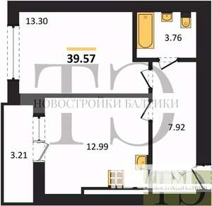 1-к квартира, вторичка, 40м2, 9/10 этаж