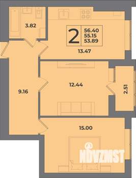 2-к квартира, вторичка, 56м2, 5/8 этаж