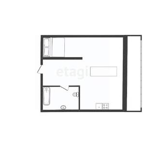 Студия квартира, вторичка, 43м2, 9/9 этаж