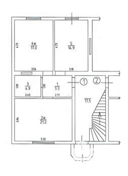 2-к квартира, вторичка, 65м2, 1/3 этаж