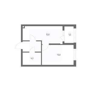 1-к квартира, вторичка, 34м2, 2/8 этаж