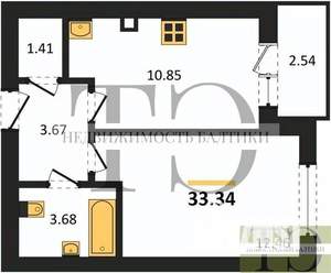 1-к квартира, вторичка, 33м2, 5/9 этаж