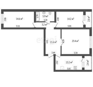 3-к квартира, вторичка, 82м2, 7/8 этаж