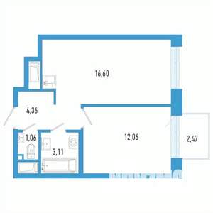 1-к квартира, вторичка, 38м2, 5/26 этаж