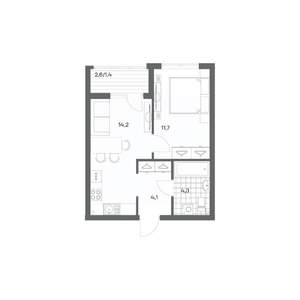 1-к квартира, вторичка, 36м2, 5/18 этаж