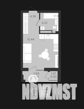 Студия квартира, вторичка, 24м2, 4/9 этаж