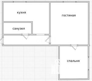 2-к квартира, вторичка, 55м2, 1/2 этаж