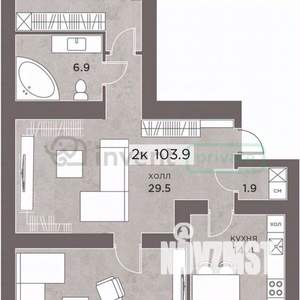 2-к квартира, вторичка, 104м2, 4/14 этаж